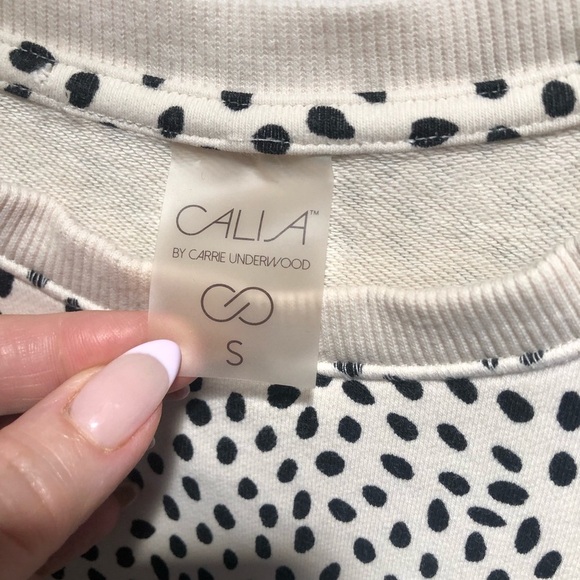 Calia by Carrie Underwood cream and black polka dot drop shoulder oversized S - Picture 4 of 9